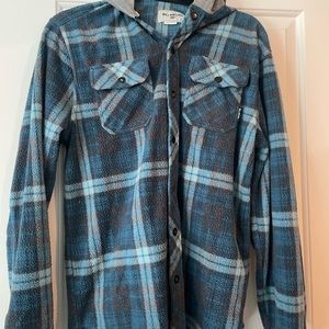 Billabong Medium Button Up Fleece Flannel with Hood